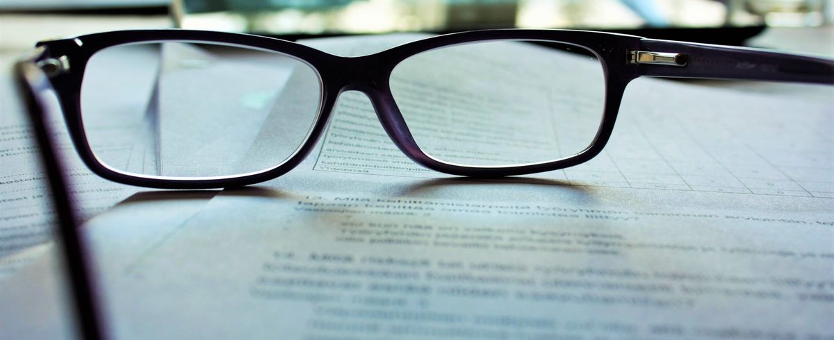 glasses on a book