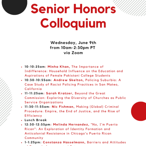 Sociology & Urban Studies Senior Honors Colloquium