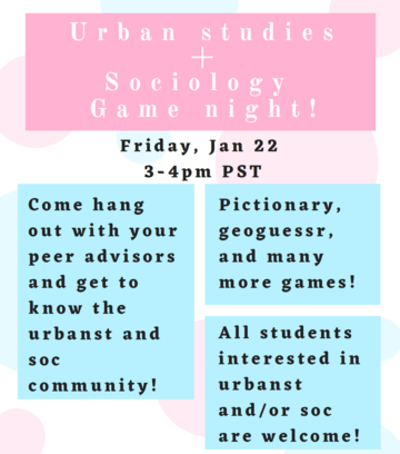 Sociology & Urban Studies Game Night!